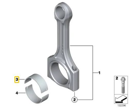 BMW Rod Bearing Half - Upper (STD) (Yellow) 11247576714